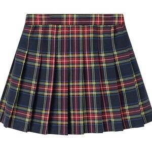 NWOT High Waist Plaid Pleated Mini Skirt with Built-in Shorts XL